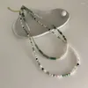 Pingentes natural esmeralda colar feminino nicho vintage jóias personalidade all-match temperamento bloqueio moda osso corrente