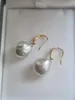 Boucles d'oreilles à tige PERLE BAROQUE BLANCHE MER DU SUD naturelle 11-13mm Argent 925 14 carats