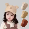 Bonés de bola crianças verão snapback chapéu bebê meninas e meninos dos desenhos animados urso bonito bordado boné de beisebol algodão chapéus de sol para crianças