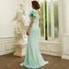 Casual Dresses Sexy One Shoulder Ruffle Sequin Party Maxi Dress Elegant Slit Thigh Wedding Cocktail Prom Formal Women Mermaid