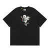 Galleri Rose Skull Angel Print Unisex Fashion Märke Kort ärm T-shirt tvättad Hip Hop Street Dance Trend