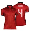 23 24 Equipo nacional de Albania UZUNI Camisetas de fútbol para hombre HYSAJ LENJANI ABRASHI RAMADANI Hogar Rojo Visitante Blanco Tercera camiseta de fútbol negra 999