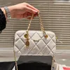 Women Designer Zipper Wallet Bag with Double Pockets 20x11.5cm Gold Coins Charm Golden Hardware Matelasse Chain Portable Purse Shoulder Cross Body Handbag 4 Colors