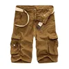 Calças masculinas moda masculina esportes algodão multi bolso camuflagem casual curto solto shorts toe fit atlético