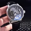 Marque 45 mm Maurice Lacroix Masterpiece MP7128-SS001-000 Squelette Cadran Noir Quartz Chronographe Montre Homme Argent Boîtier Cuir Stra2373