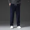 Męskie spodnie Spring Mens Cord Cord Casual Elastyczna Talia Moda biznesowa Prosta luźne spodnie Mężczyzna