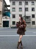 Arbetsklänningar kvinnor v-ringning tröja kofta veckad kjol kostym höst mode trend tassel topp korta kjolar kvinnlig roman lös tvådelar set