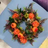 Couronne de fleurs décoratives pour Thanksgiving, ornements luxueux classiques à suspendre, citrouille, cintre de porte, décoration de maison artificielle