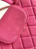 Borsa a tracolla da donna in velluto di alta qualità con specchio di alta moda 10A Borsa da donna con chip NFC interno da 23K Borsa di design hardware tutto in rame opaco