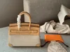 Sac à main en forme de bouleau pour femmes, fourre-tout en toile et cuir épissé de 25CM, sac de Shopping de styliste