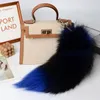 40cm/16" Real Genuine Fox Fur Tail Keychians Cosplay Toy Car KeyChain Bag Charm Pendant Tassels