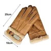 Gant de fourrure chaud en cuir véritable de qualité supérieure pour hommes thermique hiver mode en peau de mouton extérieur épais cinq doigts gants S3731245W
