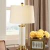 Постмодернистский прозрачный стеклянный стержень, украшение для гостиной, настольная лампа, простое покрытие, металлический светодиод E27, белая тканевая крышка, настольное освещение