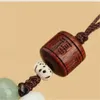 Keychains Chinese Sandalwood Bodhi Mobile Phone Lanyard Pendant Shell Ring Buckle U Disk Charm Rope Couple