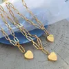 Pendentifs Amaiyllis 18K or mode Hip Hop lourd coeur de pêche chaîne épaisse collier pendentif amour pull longs bijoux