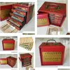 Decorative Objects Figurines Portable Retro Mahjong 144 Tiles Game Mah-Jong Set In Wood 5 Der D Box 230804 Drop Delivery Home Gard Dhiyq