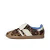 Designer Shoes Wales Bonner Leopard Pony Tonal Sneakers Non-Slip Men Women Shoes Fox Brown Black Cream White Ecru Tint Yellow Silver Metallic Red Cow Print Green Pink