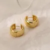 Hoop Earrings Huggie Wide Circle Earring Pendientes Plateados Large 18K Gold Plated For Girls Gift