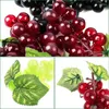 Party Decoration Artificial Fruit High Simulation Fake Grapes Cluster 18Pcs Fruits Po Props Shop DisplayModel