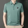 Men's Polos Korea Style Brand Fashion Polo Shirts BLACK YAK Short Sleeve Patchwork Summer Polyester Breathable Tops Tee 2024