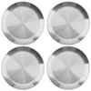 Assiettes 4 pièces plateau en acier inoxydable assiette Plate de bœuf fruits Sushi plat rond Vintage argent