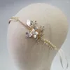 Pinces à cheveux simples en cristal perlé, bandeau de mariée Floral fait à la main, couronne de vigne en perles, bijoux de fête