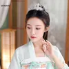 Haarspangen Vintage chinesische Haarnadeln Halter Gabel Zubehör Metall Perlen Krone Tiara Stil Stick