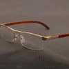 Montature per occhiali da sole alla moda Montature per occhiali in legno Uomo Donna Vintage Mezza montatura Occhio Miopia ottica Occhiali da vista Occhiali trasparenti325e