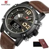 Nouveau NAVIFORCE mode hommes étanche uniforme montre de sport hommes quartz numérique montre en cuir relogio masculino Me239M