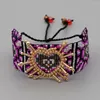 Link bransoletki go2boho meksykańskie serce miłość pulseras biżuteria ręcznie robiona tkana bransoletka miyuki koralików dla kobiet przyjaciół prezentowych