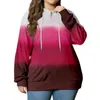 Felpe con cappuccio da donna Camicia scarna con stampa a colori sfumati Cerchi autunnali Maglione girocollo Comodo pullover