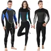 Maillots de bain pour femmes 2mm hommes femmes combinaison à manches longues une pièce maillot de bain néoprène triathlon combinaison de plongée super élastique surf humide pour l'eau froide