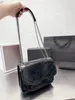 Designer-Damen-Tasche mit silberner Kette, klassisches weiches Leder, Niki-Umhängetasche, Designer-Tasche, Damen-Einkaufstasche, Modekette, Umhängetaschen, Schwarz und Handtasche