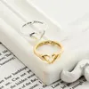 Cluster Rings Hollow Romantic Heart Love Double Layer Open For Women Teen Girl Adjustable Finger Joint Ring Girlfriend