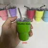 Tassen 2 Unzen Mini S Weingläser Becher Edelstahl Bierbecher mit Strohhalm und Deckel