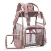 large capacity unisex backpack bag transparent bag backpack student clear travel women Transparent297A