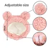 Dog Apparel Pet Headband Adorable Plush Cat Bear Hat For Small Pets Adjustable Soft Warm Costume Accessories Cats Dogs