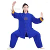エスニック服2024中国太極拳のユニフォーム伝統的なぬれた太極拳の朝の運動チーム太平洋ステージパフォーマンスkungfu