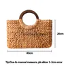 Totes Designer- Women Vintage Rattan Handbag Female Bohemian Summer Beach Straw Bags Lady Simple Weave Bag Handmade Casual Large ToteH24223