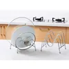 Kitchen Storage Stainless Steel Pot Lid Portable Rack Organizer Holder For Cutting Board Drying Cookware