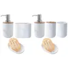 Set di accessori per il bagno Accessori per il bagno in ceramica bianca Dispenser per lozione Portasapone per appartamento Controsoffitto Bagno domestico El