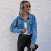 Jaquetas femininas primavera outono mulher denim casacos estilo europeu jeans feminino jaqueta azul