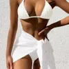 Swnewwear 2022 MAISONSEMENTS FEMMES TROIS PIÈCES TROIS SEXE SEXY LACE UP OUVERT Back Bikini Swimsuit INSBIKINI T240222