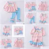Family Matching Outfits Girls Fall Winter Embroidered Polka Dots Sibling Pink Smocked Dress Set Romper 230322 Drop Delivery Baby Kid Dhvwk