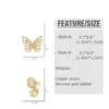 Stud Earrings FLOLA Exquisite CZ Crystal Butterfly For Women White Pearl Mini Ear Studs Gold Plated Gifts Erss24