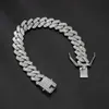 cuban chain Tennis necklace 14mm diamond Cuban necklace alloy full diamond mens and womens hip-hop style jewelry bracelet set