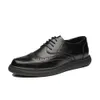 Neue Ankunft Luxus Italienische Marke Männer Leder Wohnungen Männer Britischen Brogue Kleid Schuhe Formale Business Oxfords Schuhe für Männer