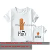 가족 일치 의상 아버지와 어린이 옷 재미있는 면화 어머니 짧은 슬리브 tshirt palo astilla 편지 인쇄 드롭 배달 아기 dh0hw