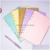 Notepads Wholesale 40 Sheets Paper A5 A6 Notebook Index Divider For Daily Planner Colorf Card Papers 6 Holes School Supplies Drop De Dhqlg