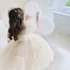 Girl's Dresses Baby Champagne Baptism Dress Cute Girl Sequin Puff Sleeve Fairy Ball Gown Newborn 1 Year Birthday Outfit Kids Formal Party Gown